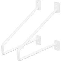 ML-Design 2 Stück Regalhalterung 220 mm Weiß aus Stahl Haarnadel Regalwinkel