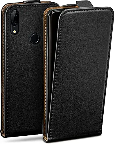 moex Flip Case für Huawei P smart Z Hülle klappbar mit 360 Grad Schutz, Handyhülle mit Displayschutz, PU Leder Handytasche Lederhülle, Flip Case Cover Klapphülle, Schwarz