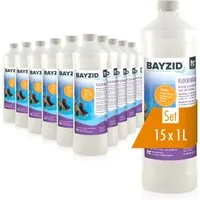 BAYZID Flockungsmittel flüssig für Pools - 15x 1 L Flaschen - Poolzubehör mit hocheffektiver Wirkung gegen Trübungen, pH-neutral und ideal für Sand- oder Glasfilter. Sorgt für glasklares Wasser und ein ungetrübtes Badevergnügen!