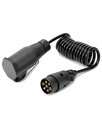 QWORK® 2M Anhänger Adapterkabel - 7 auf 13 polig - für 12 V Systeme für Wohnwagen KFZ Caravan RV Traktor Bootstrailer