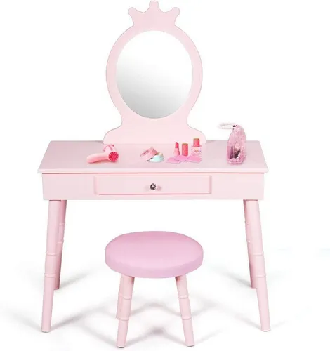 Goplus Kinder Schminktisch mit Hocker