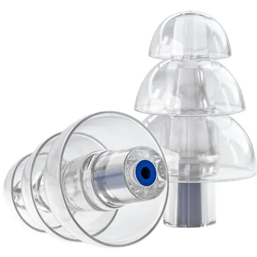 PureFilters Ohrenstöpsel für Musiker - Transparenter Gehörschutz - Ohrstöpsel aus Silikon, wiederverwendbar mit 25 dB Lärmminderung, ideal für Musiker und Musikliebhaber.