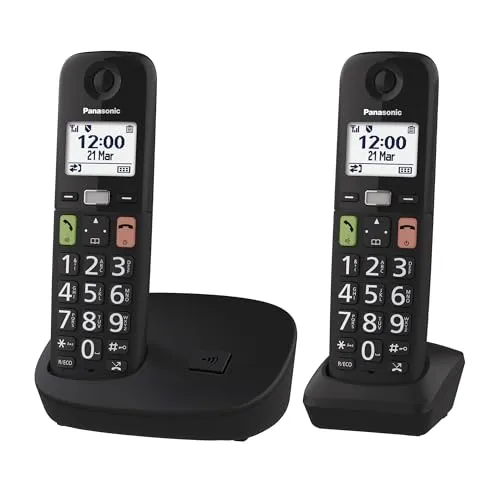Panasonic KX-TGU112EXB Schnurloses Telefon - Festnetztelefon mit großem 1,8