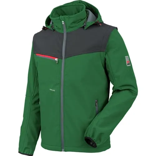 WÜRTH MODYF Softshelljacke Stretch X – hochwertige Arbeitsjacke für Gärtner oder die Agrarbranche in der Größe XL – wasserabweisend (8.000 mm WS) mit abnehmbaren Ärmeln & Kapuze – in anthrazit