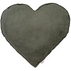 beties Dekokissen HYggelig No.1, Samt-Cord Herz-Kissen in grau von beties Heimtextil