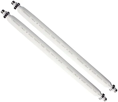 POPPSTAR 2x 31,5cm SAT Fensterdurchführung (2 mm Fensterdurchführung SAT Kabel flach) Kupplung (F-Stecker), vergoldete Kontakte, weiß