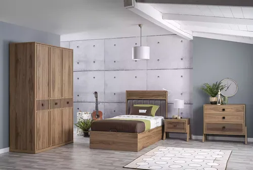 Bett mit Bettkasten aus Holz für Kinder und Jugendliche – Braun