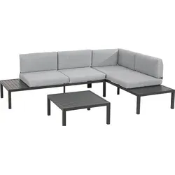 Outdoor Gartenlounge-Set BENNI, 3-tlg, Aluminiumgestell, Anthrazit