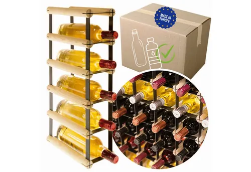 MODO24 Weinregal aus Metall & Holz für 5 Flaschen – Industrial Design