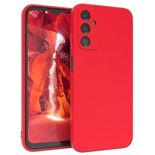 EAZY CASE - Schutzhülle Farbig - kompatibel mit Samsung Galaxy A14 5G Ultra-robust, Flexibles Silikon (Federlicht und Ultra Dünn), Stoßfeste Schlank Kratzfest, Kabelloses Laden in Rot