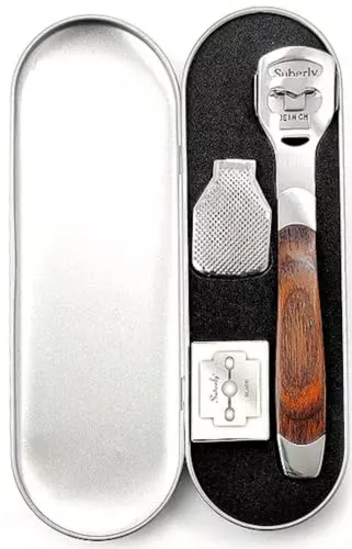 1x Hornhautentferner mit mini Pediküre Set Hornhautrasierer Fußpflege Werkzeuge mit 10 Ersatzklingen (1x Stück)