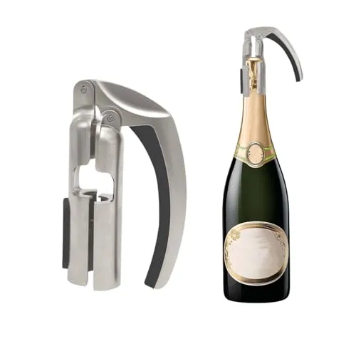 ZHYUAN Champagner-Korkenzieher,Flaschenöffner,Flaschen öFfner, Weinkorkenzieher für Homeparty, Champagnerflaschenöffner,für Familienfeiern,Bars,Weinpartys, Aluminiumlegierung ist langlebig (Silber)