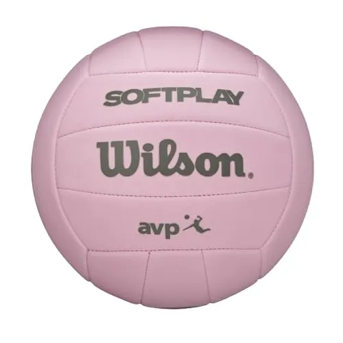 Wilson Volleyball Super Soft Play, Kunstleder, Outdoor und Indoor-Volleyball, Beachvolleyball, Pink