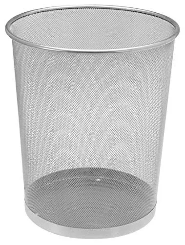Spetebo Mülleimer Metall - 18 Liter - grau - Papierkorb aus Drahtgeflecht