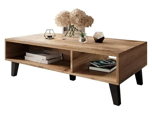 Stylischer Mirjan24 Couchtisch Kaspro mit Ablagefach in braun von Mirjan24