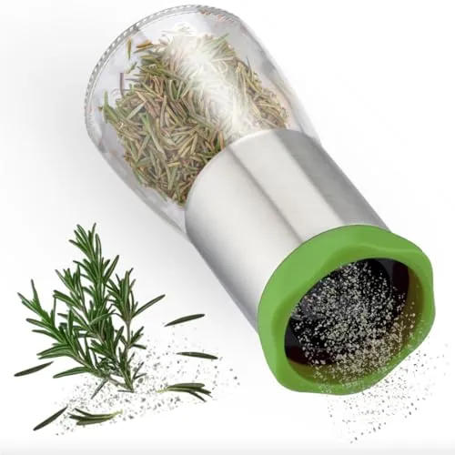 ZOLMER® Chilimühle aus Edelstahl & Glas | Gewürzschneider Schneidwerk - Chilischneider für grobe Gewürze & Chili - Gewürzmühle Kräutermühle - mit Aroma-Schutzdeckel