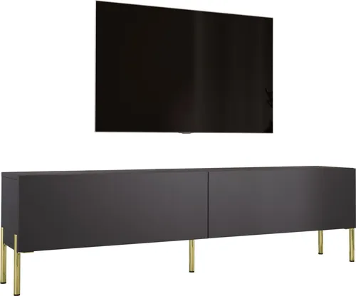 TV-SCHRANK : Anthrazit mit Beinen in Gold, 170 x 52 x 32 cm