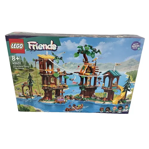 LEGO Friends Baumhaus im Abenteuercamp - Kreatives Bauspielzeugset mit 5 Spielfiguren, Kanu und aufregendem Hindernisparcours für Outdoor-Abenteuer ab 8 Jahren