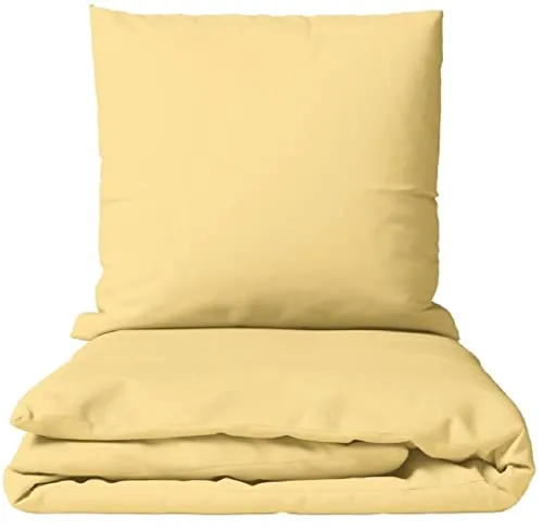 Leonado Vicenti Baumwolle Bettwäsche Uni 135x200 155x200 155x220 200x200 200x220 220x240 wählbar, 2teilig, Beige