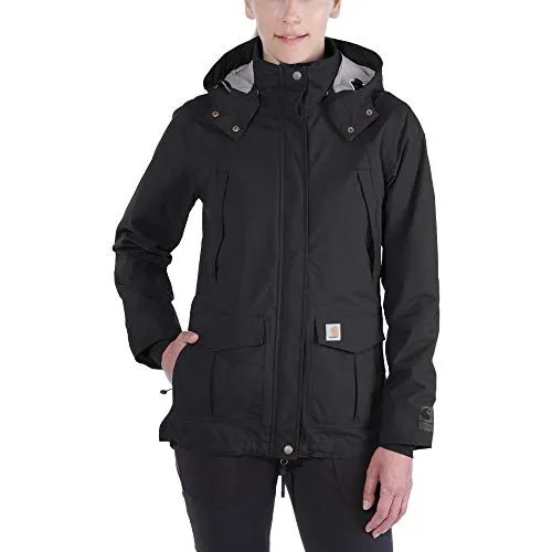 Carhartt W Shoreline Jacket 102382 - Wasserdichte Damenjacke in Schwarz - XL - Funktionsjacken mit Storm Defender® Technologie für optimalen Wetterschutz. Atmungsaktiv, leicht und mit zahlreichen praktischen Taschen ausgestattet – ideal für jedes Abenteuer.