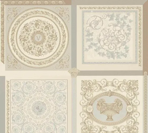 Versace Home Designer Tapete Perlbeige Grau Barock 38704-2 - Wandtapete im eleganten Barock-Stil, abziehbar und lichtbeständig, ideal für alle Zimmer. Verleiht jedem Raum einen Hauch von Luxus und Stil.