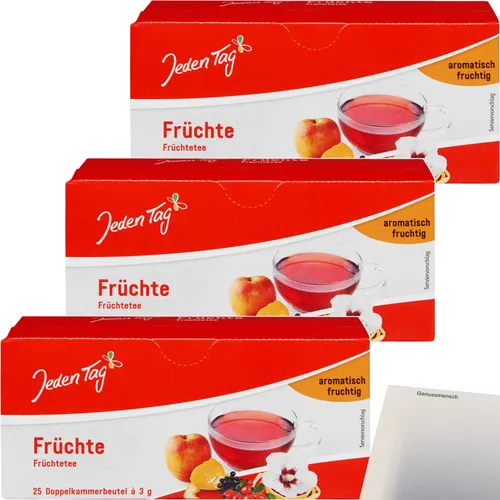 Jeden Tag Tee Früchte 3er Pack 3x25x3g Packung usy Block