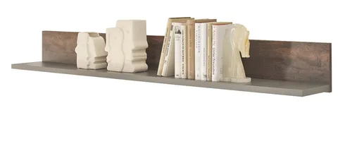 Furn.Design Wandboard Piano in Thermo Eiche und Grau, 150 cm - Wandboard Piano aus FSC®-zertifiziertem Holzwerkstoff, elegantes Design mit Touchwood-Oberfläche und viel Ablagefläche für Ihre persönlichen Gegenstände. Perfekt für Wohnzimmer oder Esszimmer.