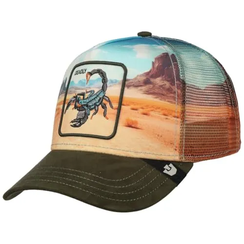 GOORIN Bros. Trucker Cap Scorpion In The Element - Bunte Trucker Cap mit Skorpion-Motiv, aus hochwertigem Polyester und Elasthan, ideal für stilvolle Outdoor-Abenteuer. One Size, mit Druckknopfverschluss und klassischem Design.