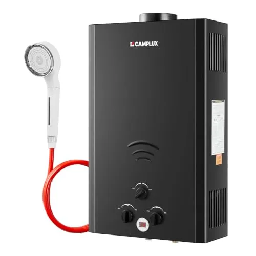 CAMPLUX 20 Liter Gasdurchlauferhitzer, Instant LPG Warmwasserbereiter für Gartendusche, Wohnmobil, BW-Serie BW528B