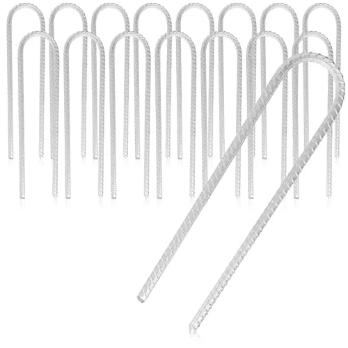 com-four® 16x XL Bodenanker aus massivem Stahl, U-Form 30 cm, Ø 1 cm – verzinkte Erdanker für Zelt, Pavillon, Hüpfburg, Trampolin, auch als Bewehrungsstab für den Boden, stabil & rostfrei