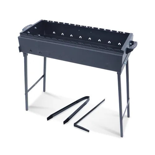 Klappbarer Grill SchaschlykOFF 70 für 12 Spieße aus robustem Stahl