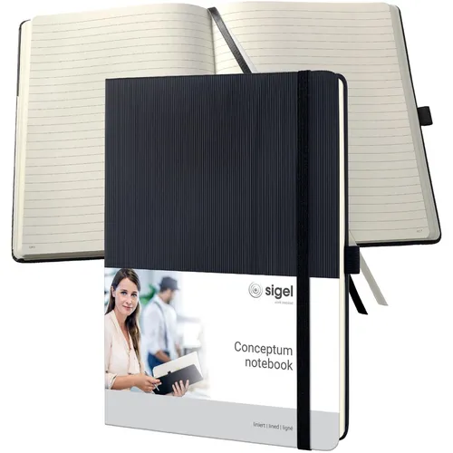 sigel Notizbuch Conceptum Tablet-Format liniert schwarz 97 Blatt