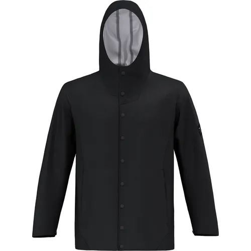 Salewa Fanes Hemp PTX 3L Wanderjacke schwarz Herren, Größe: 50/L - Hochfunktionelle, wasserdichte Wanderjacke aus innovativem Baumwoll-Hanf-Mix. Ideal für Outdoor-Abenteuer, bietet sie optimalen Schutz und Komfort in den Dolomiten.