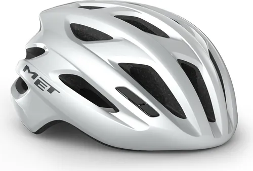 MET Idolo Cycling Helm, Glossy White, M - Fahrradhelm mit verbesserter Passform und Komfort, In-Mold Polycarbonat-Schale, ideal für sicheres Fahren und lange Touren.