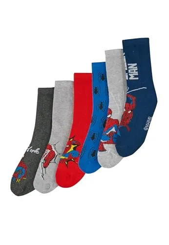 ONOMATO! Spiderman Socken für Kinder: 6 Paar Bunte Socken, Kleine Geschenke für Jungen 27-30 & 31-34