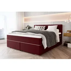 99rooms Phönix Boxspringbett 180x200 cm in Bordeaux in rot von 99rooms