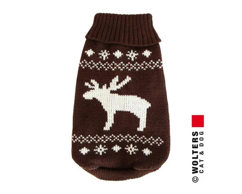Wolters Hundepullover Strickpullover Elch braun/weiß