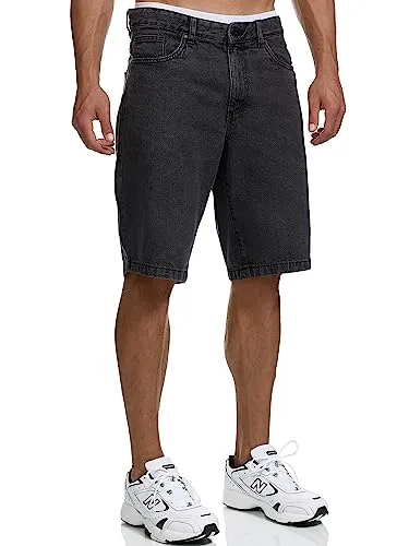 Indicode Herren Jeansshorts INTian – Schwarze Shorts aus 100% Baumwolle XL - Bequeme Jeansshorts für Herren aus 100% Baumwolle, ideal für warme Tage. Pflegeleicht und atmungsaktiv für optimalen Tragekomfort. Perfekt für Freizeit und Alltag.