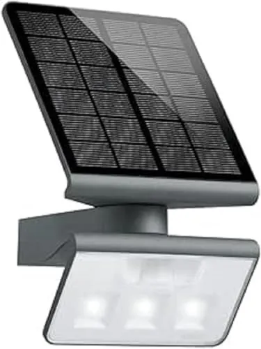 Steinel LED Solarleuchte XSolar L-S ONE anthrazit - Wandlampe mit Bewegungsmelder und Nachtlicht, ideal für Garten und Terrasse. Effizientes Solarpanel und 2500 mAh Akku bieten bis zu 60 Tage Leuchtreserve.