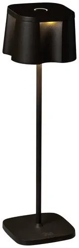 Konstsmide Tischleuchte Nice - Schwarz | USB-Tischleuchte für Indoor & Outdoor - Moderne Tischleuchte aus Aluminium mit IP54 Schutz, 2 Lichtfarben, 3 Modi und bis zu 20h Akkulaufzeit. Perfekt für gemütliche Abende im Garten oder Wohnzimmer.