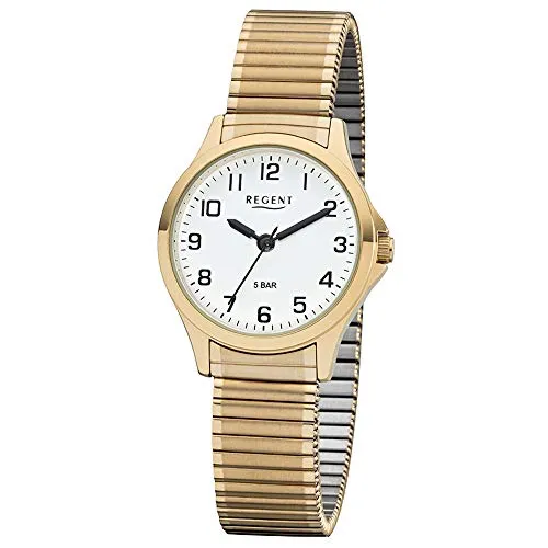 Regent Damen Analog Uhr 12300089 mit Lederarmband - Elegante Damen-Armbanduhr mit Miyota 2035 Uhrwerk, 5 Bar wasserdicht und robustem Edelstahl-Gehäuse, ideal für den täglichen Gebrauch.