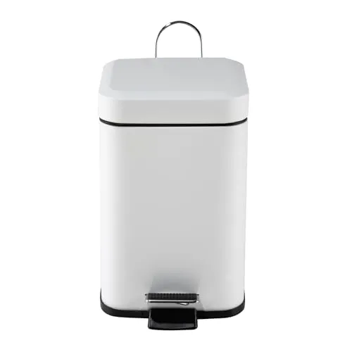 HTI living Treteimer eckig Jannik 3 Liter Weiß Mülleimer Kosmetikeimer mit Soft-Close-Deckel