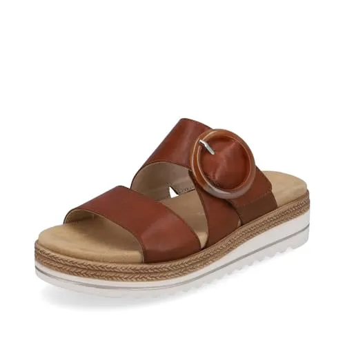 Remonte Pantolette mit Keilabsatz - Wanderschuhe für Damen, modisch mit Zierschnalle und gepolsterter Innensohle für maximalen Komfort beim Sommerschuh.