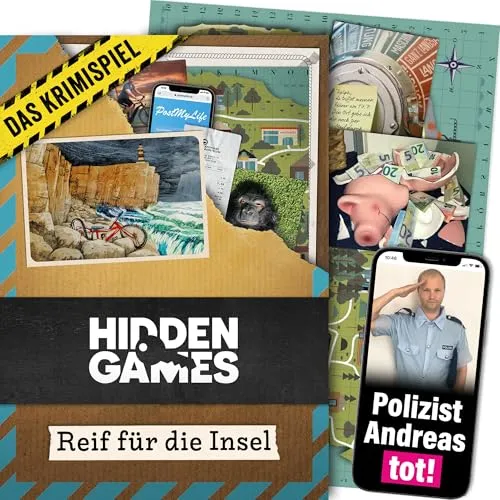 Hidden Games Reif für die Insel - Krimispiel (Deutsch) (HGF11RFD) - Gesellschaftsspiel mit spannender Krimihandlung, ideal für Spieleabende mit Freunden und Familie.