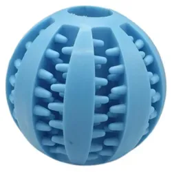 Hundespielzeug Futterball zum Befüllen – Zahnpflege Spielball in 3 Größen & 8 Farben Blau 5 cm - Blau