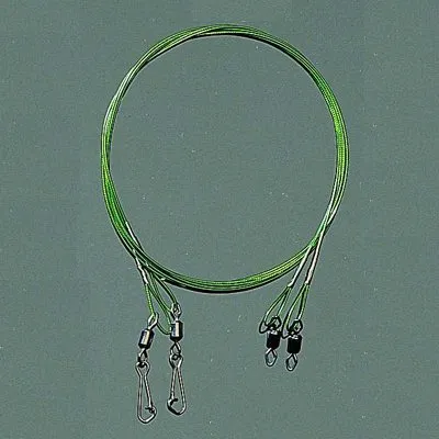 JENZI Nylonummanteltes Stahl-Vorfach 45 cm Karabiner & Sicherheitswirbel 15 kg