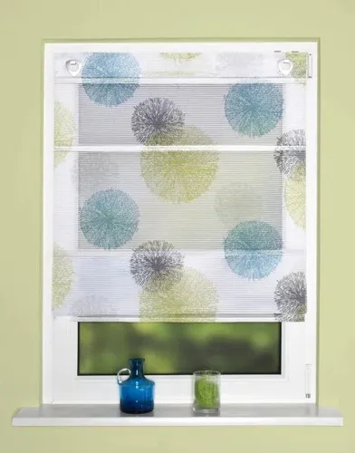 Home Wohnideen Raffrollo Pusteblume blau-grün 130 x 45 cm - Jalousien & Rollos, stilvolles Design mit frischem Pusteblumen-Motiv für eine gemütliche Atmosphäre in jedem Raum.