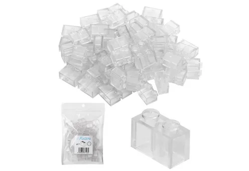Katara 60 Bausteine 2x1, Transparent Konstruktionsspielsteine, (Packung), 100% Kompatibel Sluban, Papimax, Q-Bricks, LEGO®