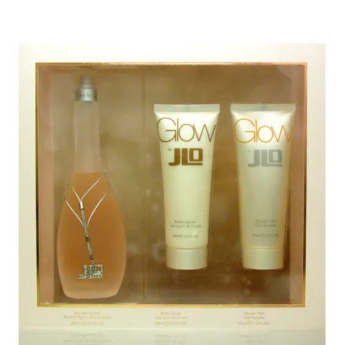 Jennifer Lopez Glow Set - EDT 100 ml + BL 75 ml + SG 75 ml - Parfum Set mit 100 ml Eau de Toilette, 75 ml Bodylotion und 75 ml Duschgel für einen strahlenden Duft und verwöhnende Pflege.