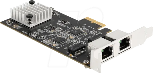 DELOCK 81261 - Netzwerkkarte, PCIe, 5 Gigabit Ethernet, 2x RJ45